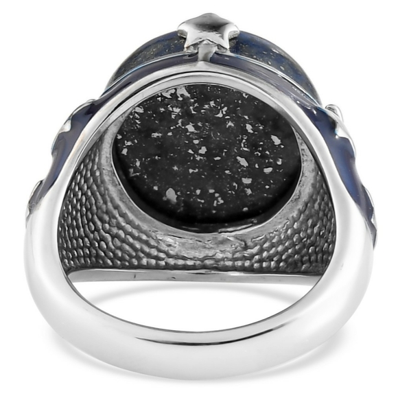 NWT Lapis Lazuli Solitaire Ring in Stainless Steel Size 5 - Picture 11 of 12
